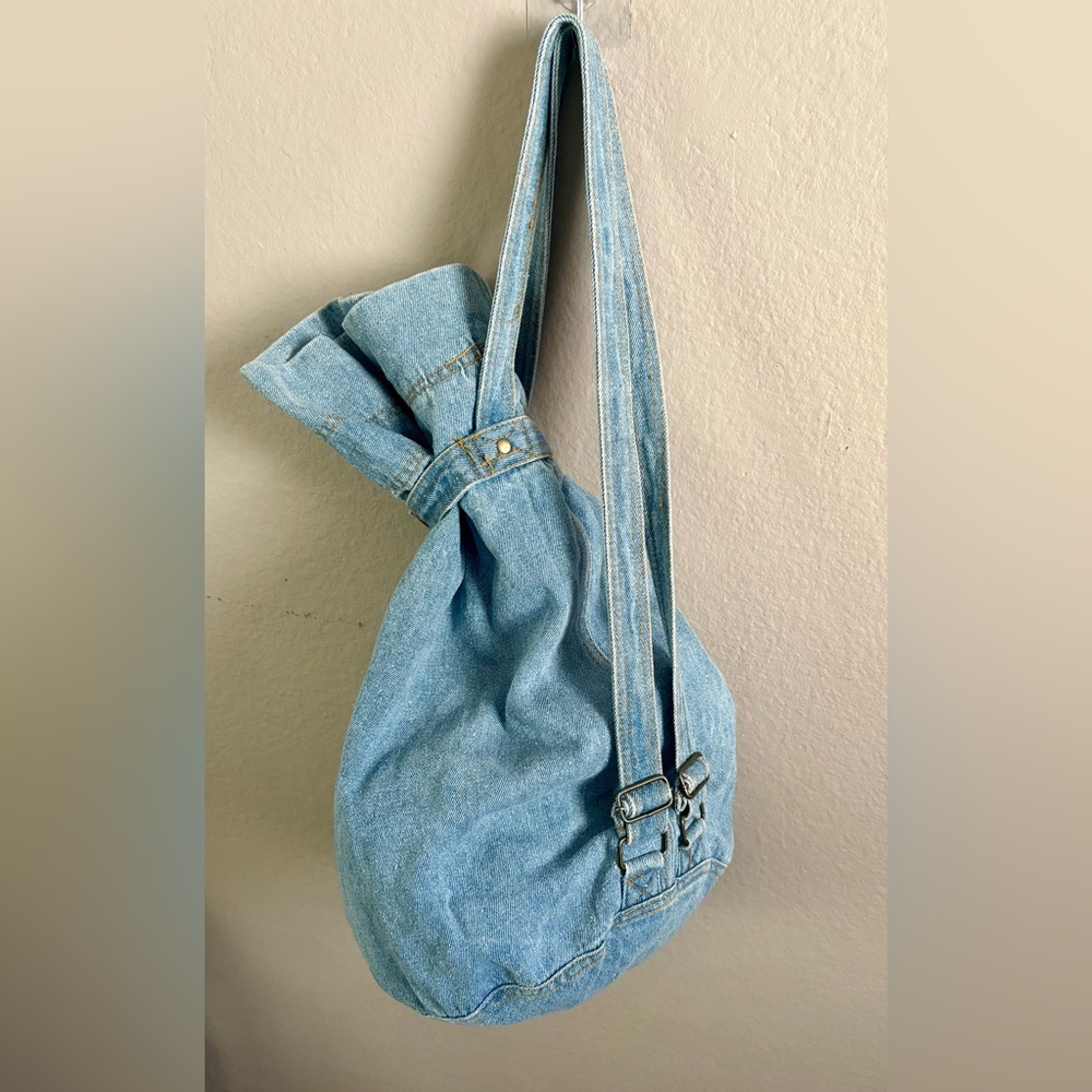 NEW YORK LINE Vintage 90s Denim Backpack - Picture 4 of 7